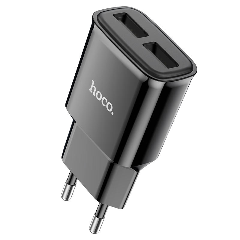 Мережевий зарядний пристрій HOCO C88A Star round dual port charger 12W Black (6931474749482)