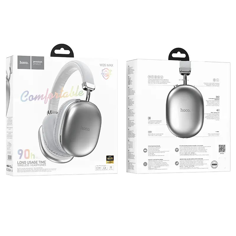 Бездротові накладні навушники HOCO W35 Max Joy BT headphones Silver (6942007612210)