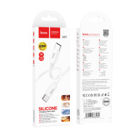 Кабель USB Hoco X87 Magic silicone 60W Type-C to Type-C Бiлий