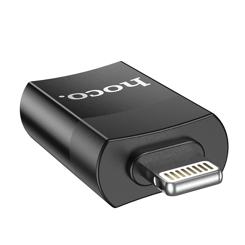 Перехідник Hoco UA17 iP Male to USB female USB2.0 adapter Чорний