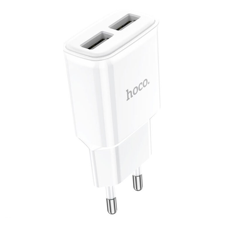 Мережевий зарядний пристрій HOCO C88A Star round dual port charger 12W White (6931474749499)