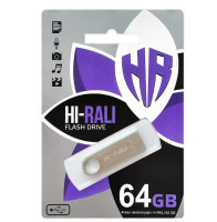 USB флеш-накопичувач Hi-Rali Shuttle 64gb Сталевий