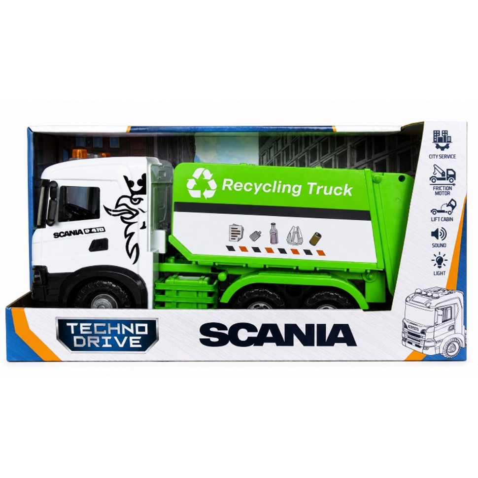Автомодель серії Mid Truck Сміттєвоз Scania (світло та звук) (TechnoDrive)
