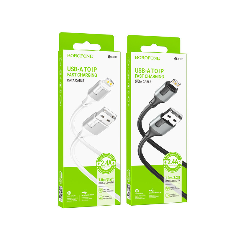 Кабель USB Borofone BX101 Creator Lightning 2.4A Чорний