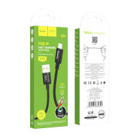 Кабель USB Hoco X89 Wind Lightning 2.4A 1m Чорний