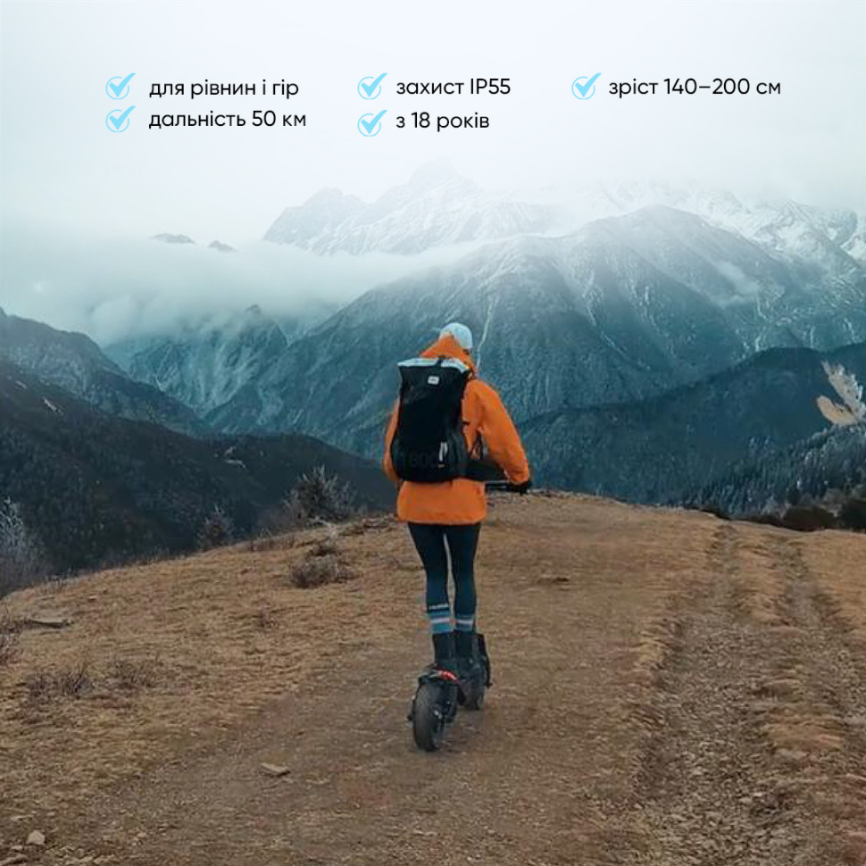 Электросамокат OKAI Panther ES800 Black Off-Road 12" / 2×1500 Вт (до 3000 Вт) / 19.2Ач / до 60 км/ч / до 50 км / NFC / Приложение / Полный привод / 43 кг (Складной корпус)