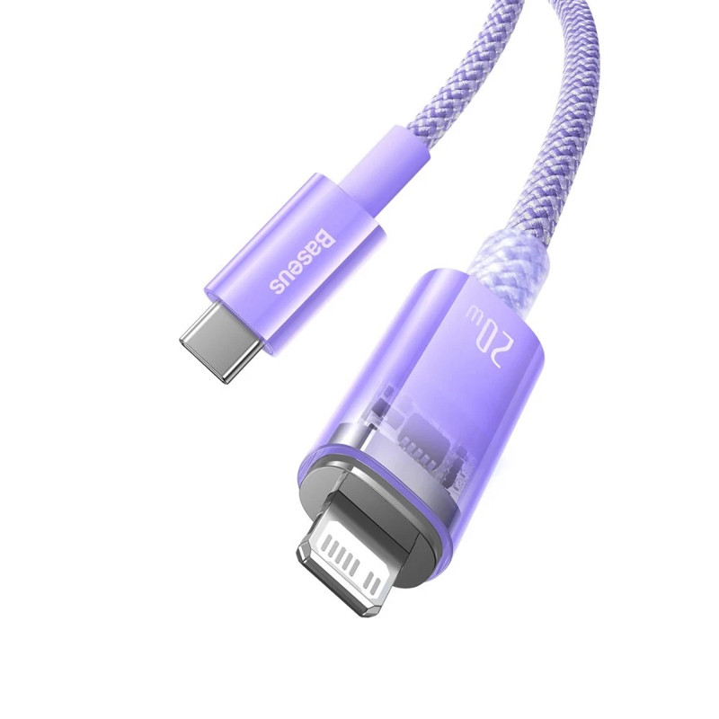 Кабель Baseus Explorer Series Fast Charging Cable with Smart Temperature Control Type-C to iP 20W 1m Purple (CATS010205) Кабель Baseus Explorer Series Fast Charging Cable with Smart Temperature Control Type-C to iP 20W 1m Purple (CATS010205)