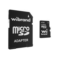 Карта пам'яті microSDHC Wibrand 4Gb class 4 (adapter SD) (WICDC4/4GB-A)