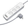 Мережевий подовжувач BOROFONE BAC9 Power 3-position socket(PD20W/1C3A)(EU/GER)(L=2M) White (6941991116650)