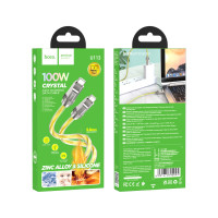 Кабель USB Hoco U113 Solid Silicone 100W Type-C to Type-C Золотий