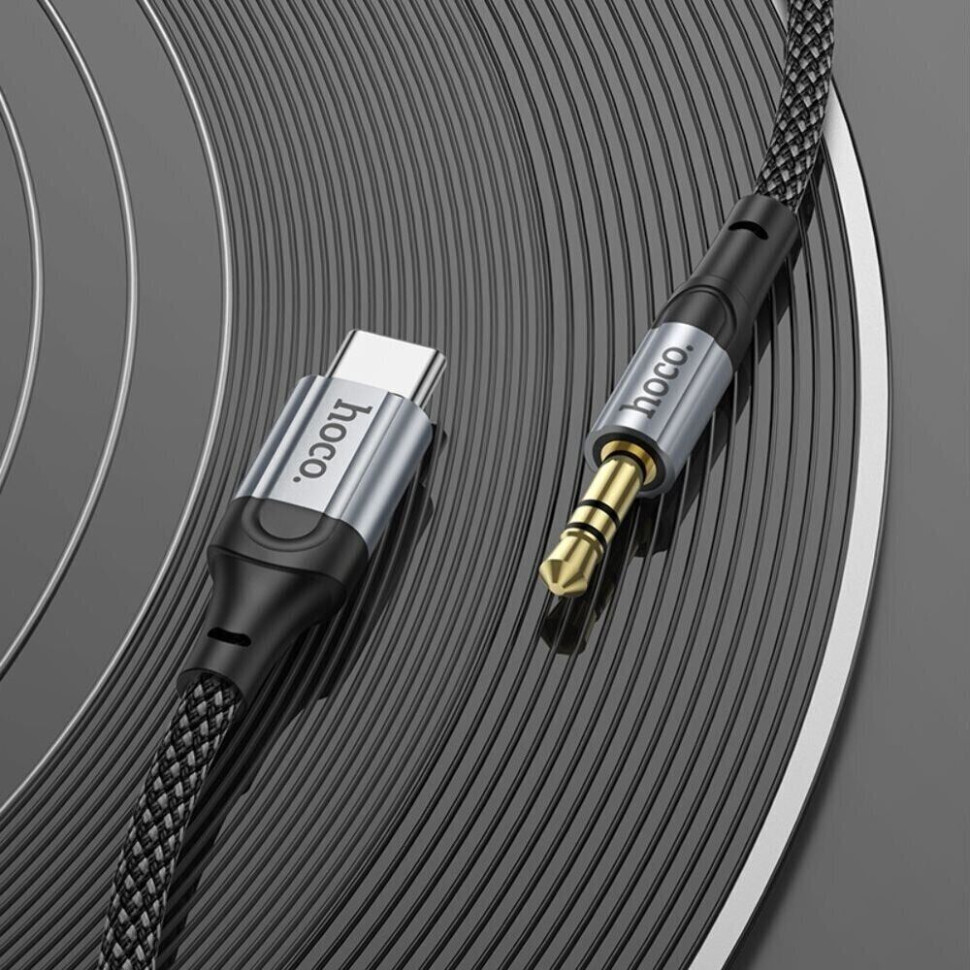 Аудiокабель HOCO UPA26 Fresh digital audio conversion cable Type-C Black (6942007608824)