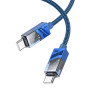 Кабель USB Borofone BU42 Octavia 60W Type-C to Type-C 1.2m Колір Синiй