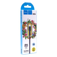 Кабель USB Hoco DU26 Long 8mm Plug Type-C 3A М'ята упаковка Чорний
