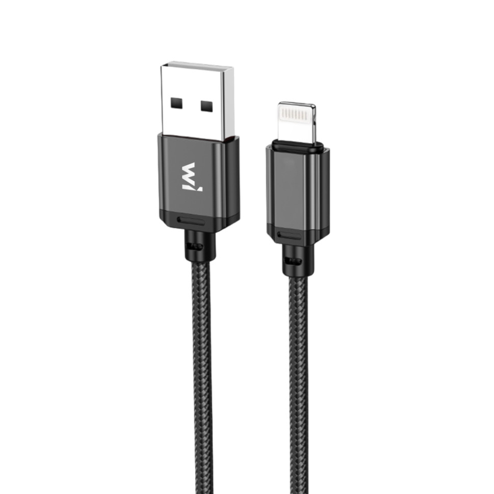 Кабель Wibrand Cobra nylon charging data cable for iP 1m Black (WI.DC/CO1B-UL)