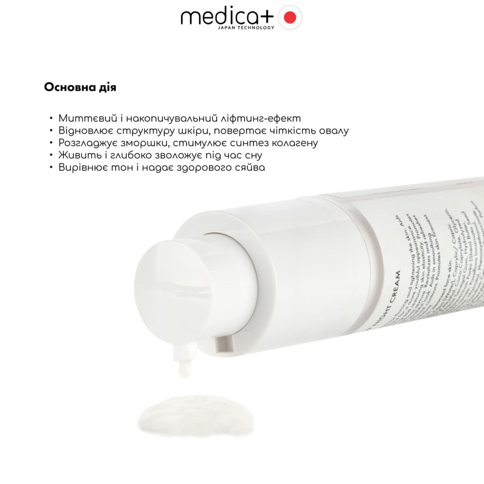 Нічний крем для обличчя з ліфтинг-ефектом Lift & Glow Night Cream (50 мл) (MEDICA+) Нічний крем для обличчя з ліфтинг-ефектом Lift & Glow Night Cream (50 мл) (MEDICA+)