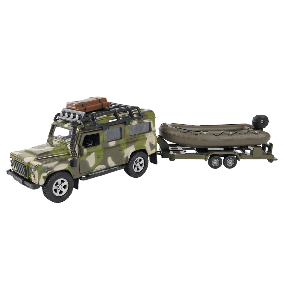 Ігровий набір  -  Land Rover Defender Mілітарі (з човном)