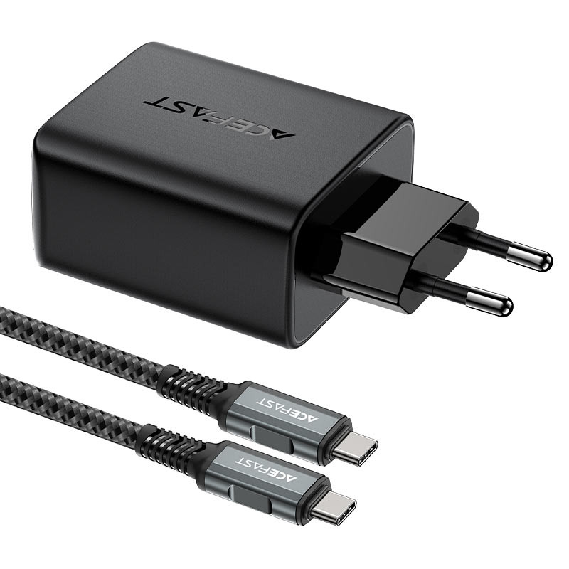 Мережевий зарядний пристрій ACEFAST A17 65W GaN multi-function HUB charger set Black (6974316281085)