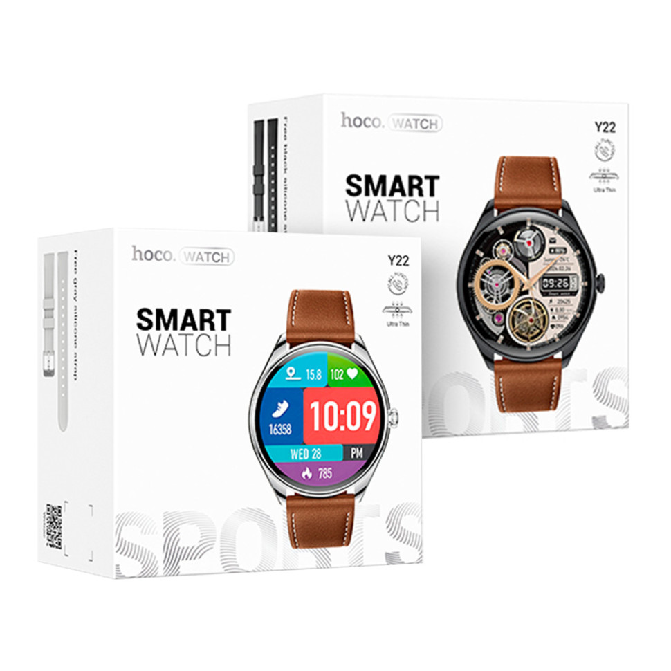 Смарт Годинник Hoco Y22 AMOLED Smart sports watch(call version) Срібний