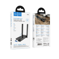USB Wi-Fi Адаптер Hoco HI34 2.4G/5GHz 6 Gen (колір чорний)