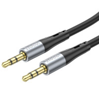 Аудіокабель HOCO UPA22 AUX silicone audio cable Black (6931474769459)