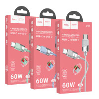Кабель USB Hoco U132 60W Type-C to Type-C 1.2m Колір Блакитний