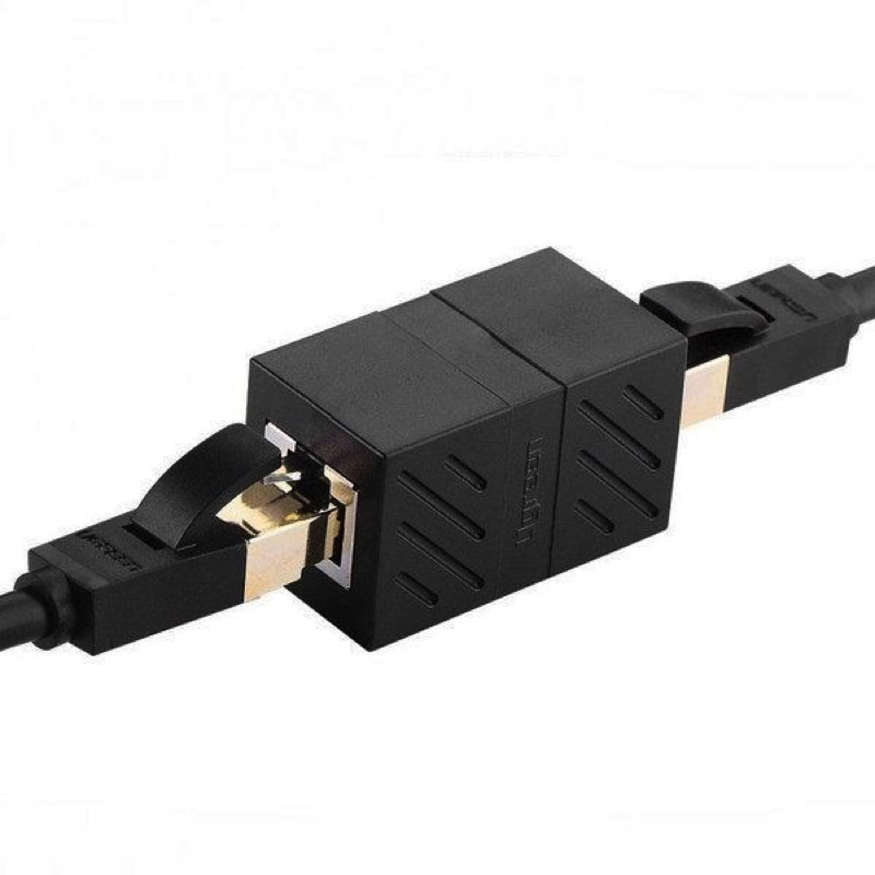 Сплітер UGREEN NW114 RJ45 Network Keystone Jack Inline Coupler Female to Female 1pcs (Black)(UGR-20390) (UGR-20390)