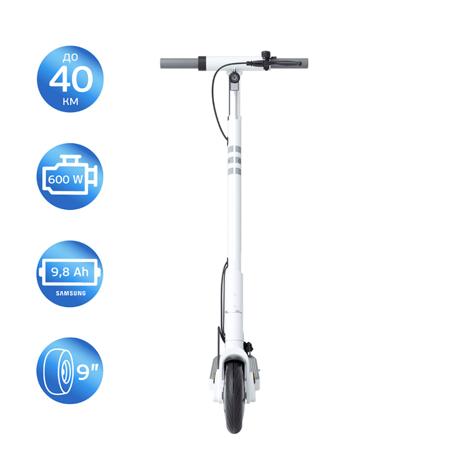 Електросамокат OKAI ES20 Neon Smart White 9″ мотор 300 Вт, пікова потужність 600 Вт, акумулятор 9.8 А·год, запас ходу до 40 км Електросамокат OKAI ES20 Neon Smart White 9″ мотор 300 Вт, пікова потужність 600 Вт, акумулятор 9.8 А·год, запас ходу до 40 км