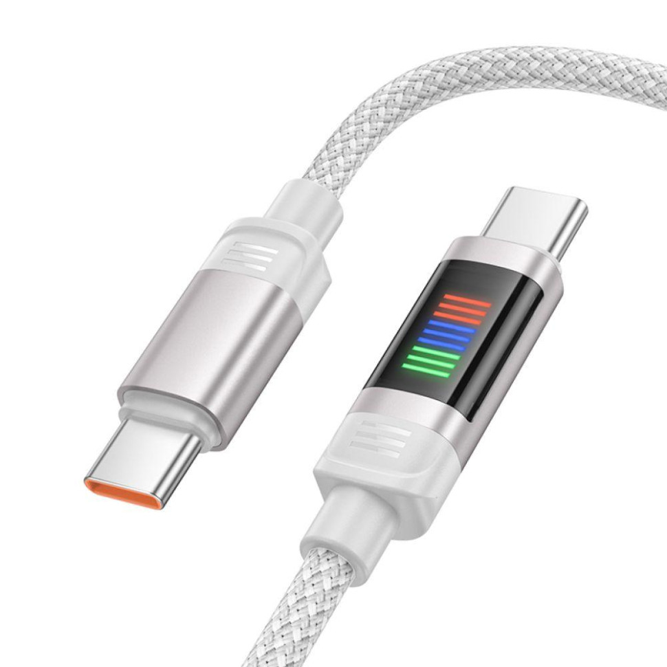Кабель USB Hoco U126 100W Type-C to Type-C 1.2m Цвет Серый