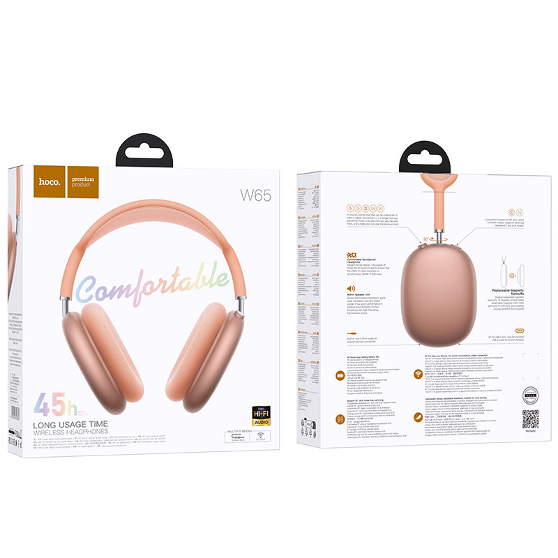 Бездротові накладні навушники HOCO W65 Happy BT headphones Orange (6942007650380) Бездротові накладні навушники HOCO W65 Happy BT headphones Orange (6942007650380)