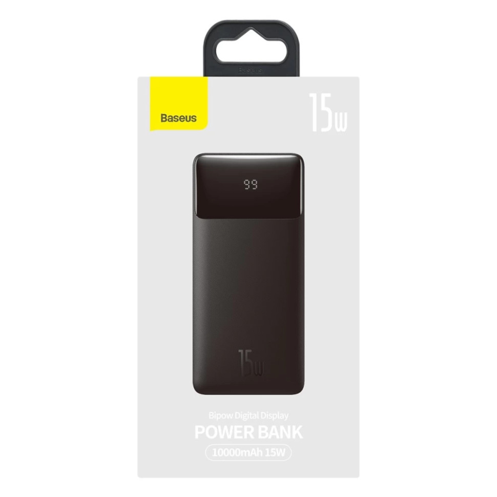 Зовнішній акумулятор Baseus Bipow Digital Display Power Bank 10000mAh 15W Black (PPBD050001)