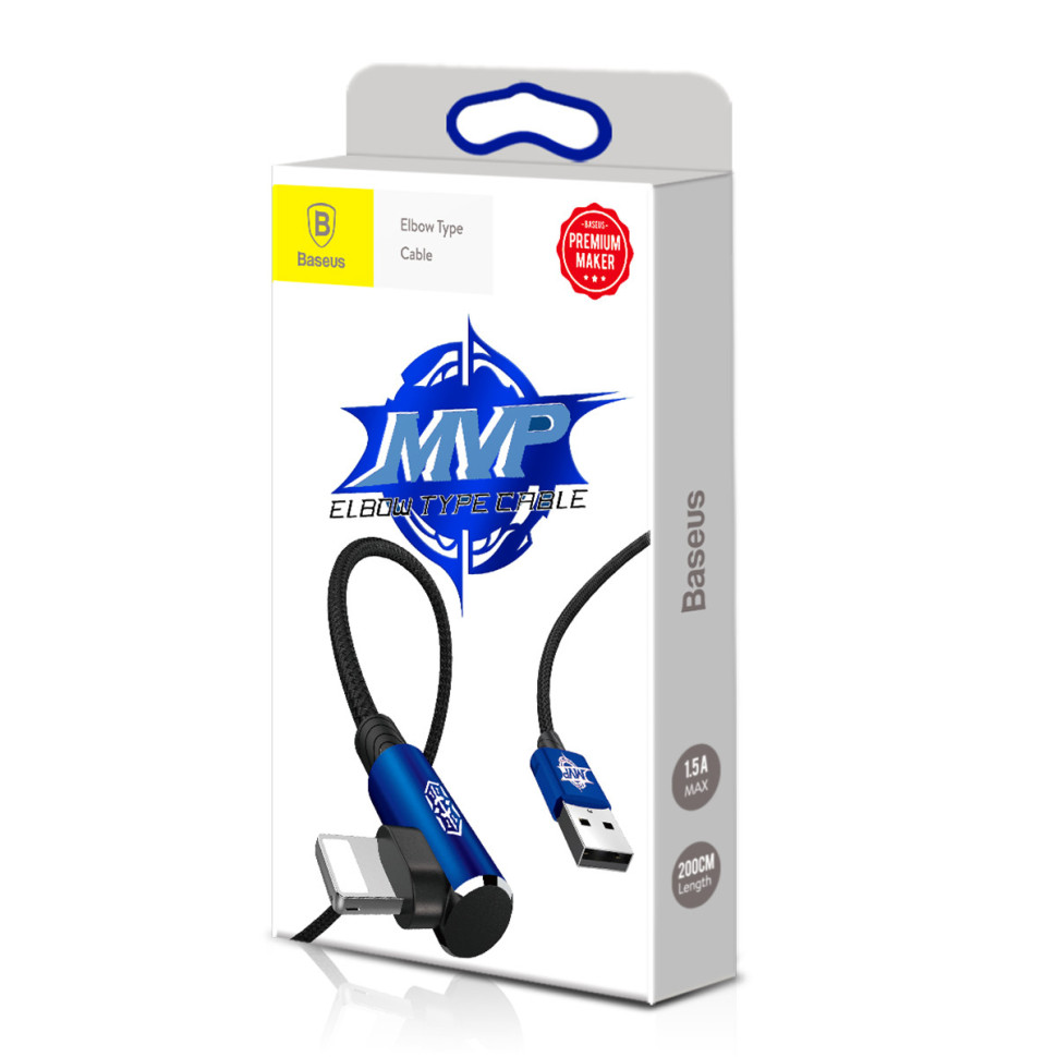 Кабель Baseus MVP Elbow CALMVP Lightning 1.5A 2m Синій, A03