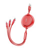 Кабель Baseus Golden Loop 3-in-1 USB to Micro / Lightning / Type-C 3.5A 1.2m CAMLT-JH Цвет Красный, 09 Кабель Baseus Golden Loop 3-in-1 USB to Micro / Lightning / Type-C 3.5A 1.2m CAMLT-JH Цвет Красный, 09