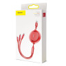Кабель Baseus Golden Loop 3-in-1 USB to Micro / Lightning / Type-C 3.5A 1.2m CAMLT-JH Цвет Красный, 09 Кабель Baseus Golden Loop 3-in-1 USB to Micro / Lightning / Type-C 3.5A 1.2m CAMLT-JH Цвет Красный, 09