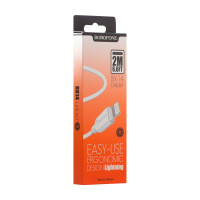 Кабель USB Borofone BX14 Lightning 2m Білий