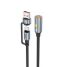 Кабель-прикурювач HOCO UA38B USB/Type-C to cigarette lighter adapter cable Black (6942007647731)