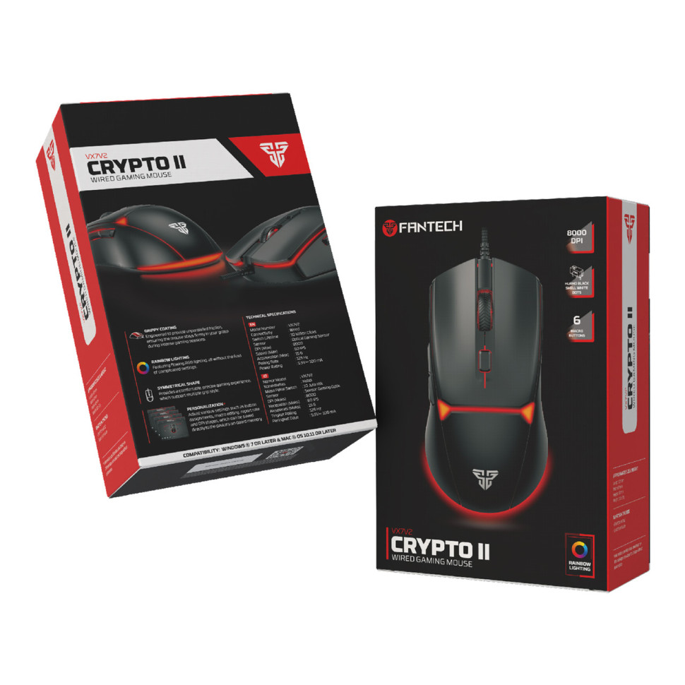 USB Миша Ігрова FANTECH VX7V2 Crypto II Чорний