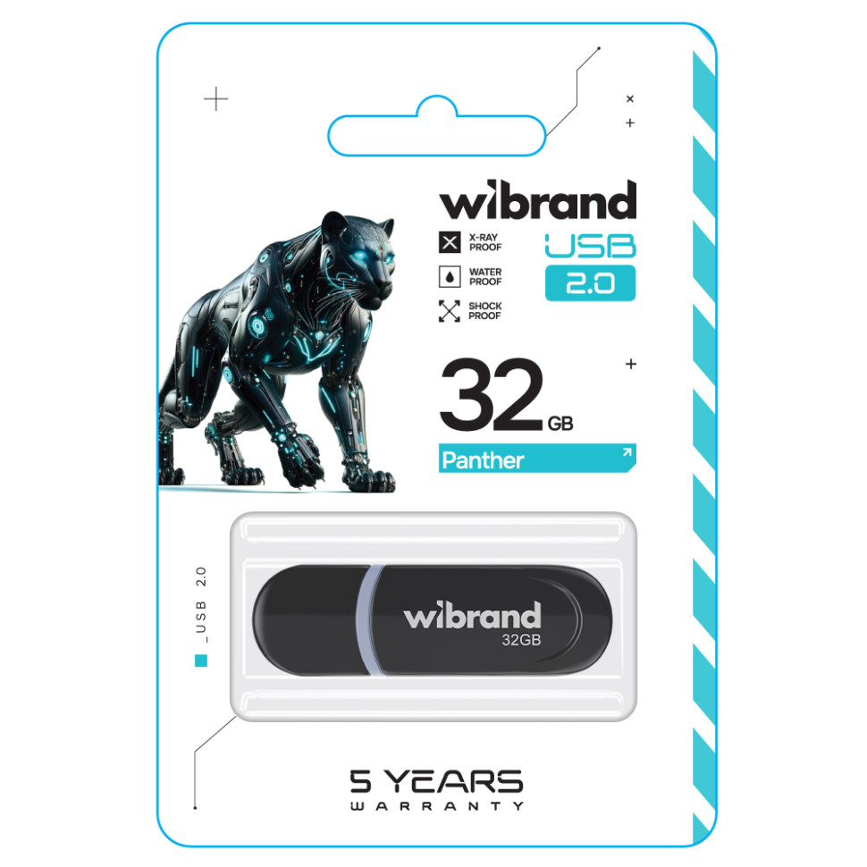 Флеш-накопичувач Wibrand USB 2.0 Panther 32Gb Black (WI2.0/PA32P2B) Флеш-накопичувач Wibrand USB 2.0 Panther 32Gb Black (WI2.0/PA32P2B)