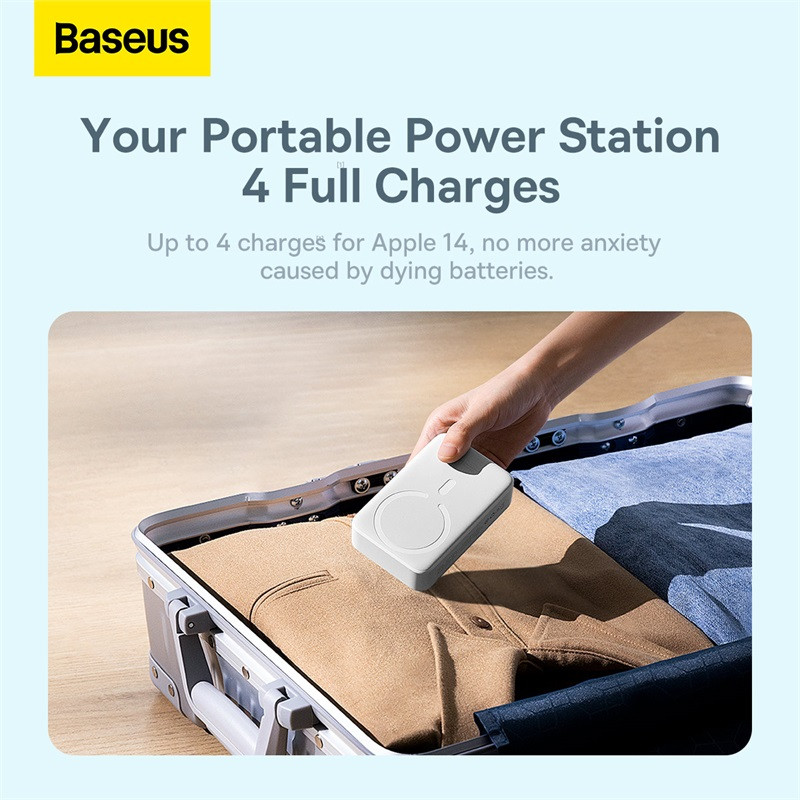 Зовнішній акумулятор Baseus Magnetic Mini Wireless Fast Charge Power Bank 20000mAh 20W White (PPCX150002) Зовнішній акумулятор Baseus Magnetic Mini Wireless Fast Charge Power Bank 20000mAh 20W White (PPCX150002)