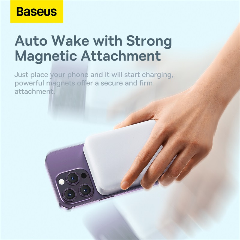 Зовнішній акумулятор Baseus Magnetic Mini Wireless Fast Charge Power Bank 20000mAh 20W White (PPCX150002) Зовнішній акумулятор Baseus Magnetic Mini Wireless Fast Charge Power Bank 20000mAh 20W White (PPCX150002)