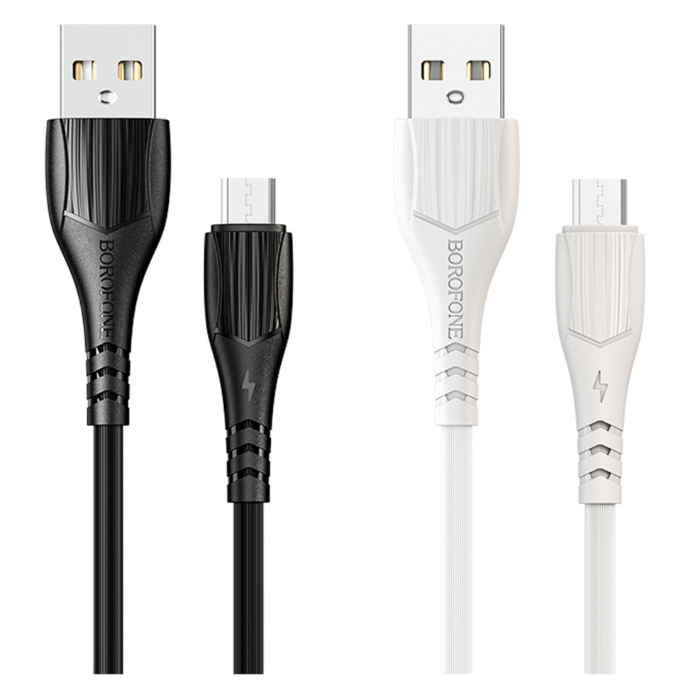 Кабель USB Borofone BX37 Wieldy Micro Бiлий