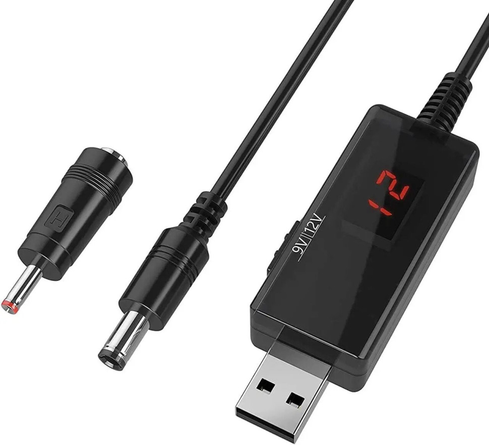 Кабель перетворювач USB-DC 5v to 9v/12v (1m) + перехідник 3.5mm (USBDC59512A)