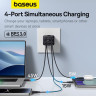 Мережевий зарядний пристрій Baseus GaN6 Pro Fast Charger 2C+2U 65W  EU Cluster Black((With:Mini White Cable Type-C to Type-C 100W(20V/5A) 1m Black） (P10162701113-00)