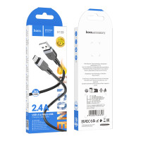Кабель Hoco X109 Silicone Micro 2.4A 3m Чорний