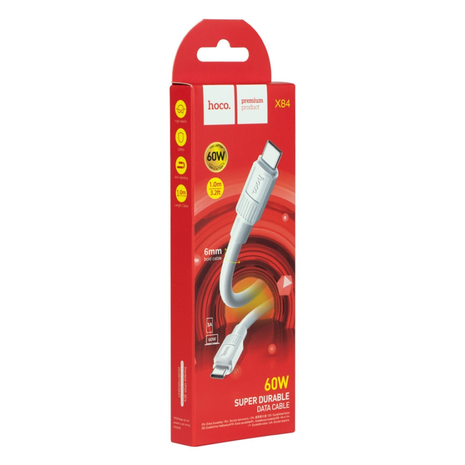 Кабель USB Hoco X84 60W Type-C to Type-C М'ята упаковка Чорний