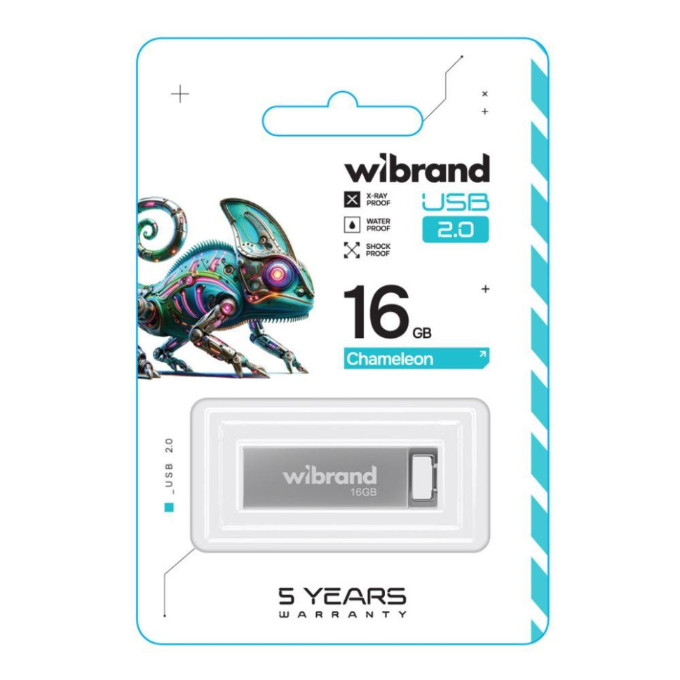 USB флеш-накопичувач Wibrand 16gb Chameleon (колір срібло)