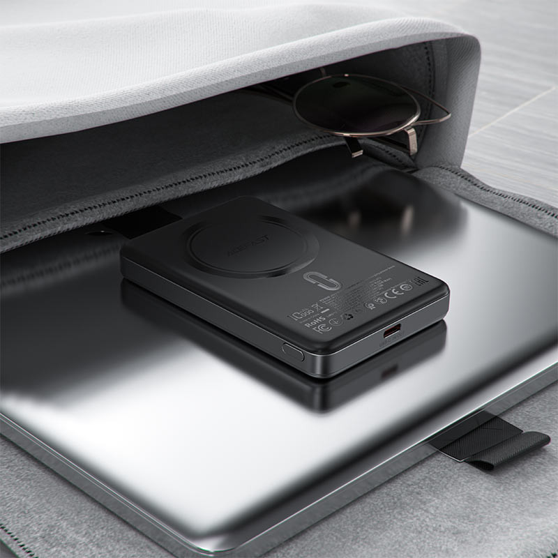 Зовнішній акумулятор ACEFAST M12 PD20W ultra-thin magnetic wireless charging power bank 10000mAh, Black (6974316283393)