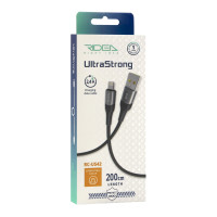 Кабель USB Ridea RC-US42 UltraStrong Lightning 12W 2m Чорний