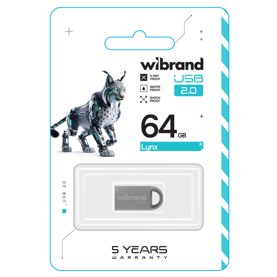 Флеш-накопичувач Wibrand USB 2.0 Lynx 64Gb Silver (WI2.0/LY64M2S) Флеш-накопичувач Wibrand USB 2.0 Lynx 64Gb Silver (WI2.0/LY64M2S)