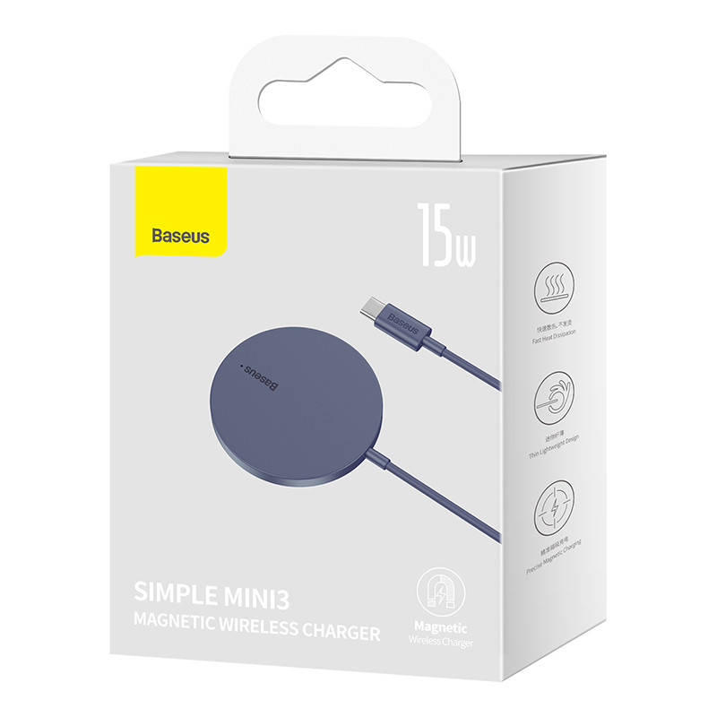Бездротовий зарядний пристрій Baseus Simple Mini3 Magnetic Wireless Charger 15W Dusty Purple (CCJJ040205) Бездротовий зарядний пристрій Baseus Simple Mini3 Magnetic Wireless Charger 15W Dusty Purple (CCJJ040205)