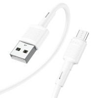Кабель HOCO X83 USB to Micro 2.4A, 1m, PVC, PVC connectors, White (6931474770899)